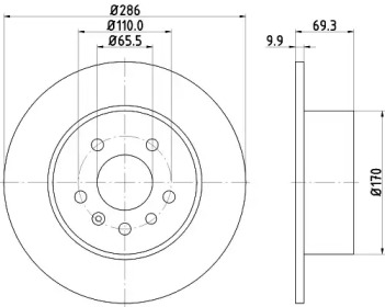 Тормозной диск (HELLA: 8DD 355 104-701)