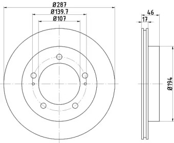 Тормозной диск (HELLA: 8DD 355 104-771)