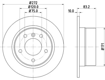 Тормозной диск (HELLA: 8DD 355 124-711)