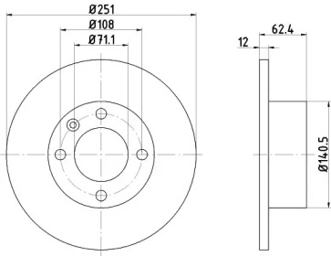 Тормозной диск (HELLA: 8DD 355 104-831)