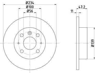 Тормозной диск (HELLA: 8DD 355 104-851)