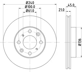 Тормозной диск (HELLA: 8DD 355 104-941)