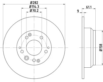 Тормозной диск (HELLA: 8DD 355 105-001)