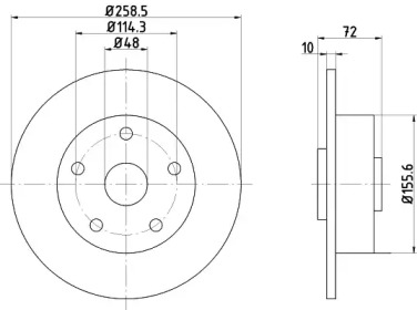 Тормозной диск (HELLA: 8DD 355 105-061)