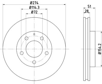 Тормозной диск (HELLA: 8DD 355 105-081)