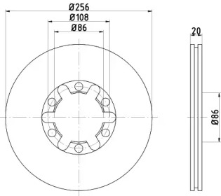 Тормозной диск (HELLA: 8DD 355 105-111)