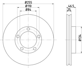 Тормозной диск (HELLA: 8DD 355 105-181)