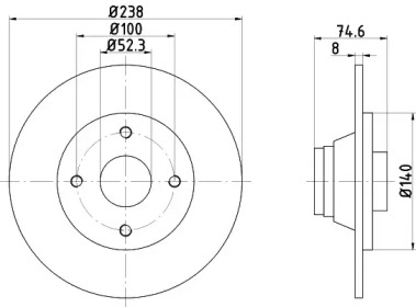 Тормозной диск (HELLA: 8DD 355 105-271)