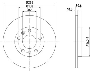 Тормозной диск (HELLA: 8DD 355 105-281)