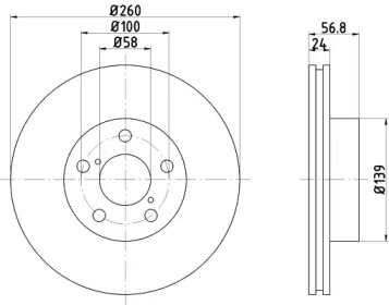 Тормозной диск (HELLA: 8DD 355 105-321)