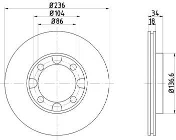 Тормозной диск (HELLA: 8DD 355 105-341)