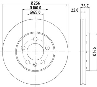 Тормозной диск (HELLA: 8DD 355 123-821)