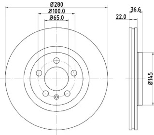 Тормозной диск (HELLA: 8DD 355 123-521)