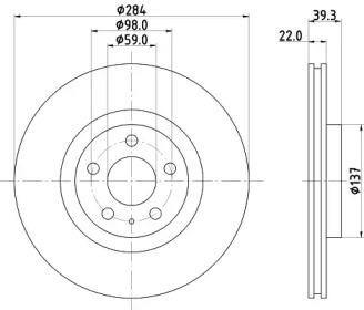 Тормозной диск (HELLA: 8DD 355 105-491)