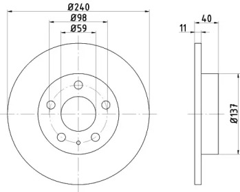 Тормозной диск (HELLA: 8DD 355 105-511)