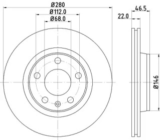 Тормозной диск (HELLA: 8DD 355 127-311)