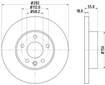 Тормозной диск (HELLA: 8DD 355 127-321)