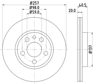 Тормозной диск (HELLA: 8DD 355 127-341)