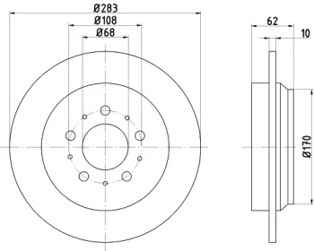 Тормозной диск (HELLA: 8DD 355 105-691)