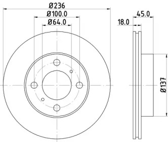 Тормозной диск (HELLA: 8DD 355 105-771)