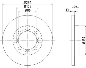 Тормозной диск (HELLA: 8DD 355 105-781)