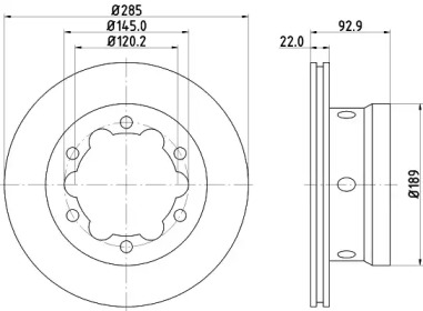 Тормозной диск (HELLA: 8DD 355 127-351)