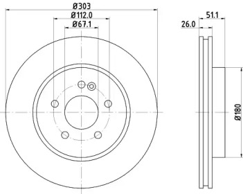 Тормозной диск (HELLA: 8DD 355 129-751)