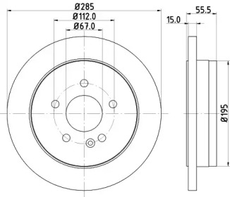 Тормозной диск (HELLA: 8DD 355 122-121)