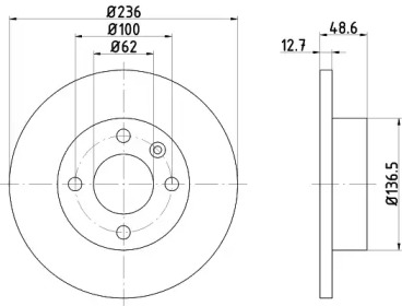 Тормозной диск (HELLA: 8DD 355 105-891)