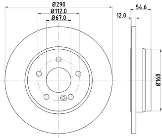 Тормозной диск (HELLA: 8DD 355 124-691)