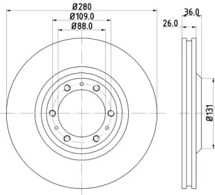 Тормозной диск (HELLA: 8DD 355 106-001)