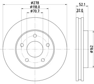 Тормозной диск (HELLA: 8DD 355 106-011)