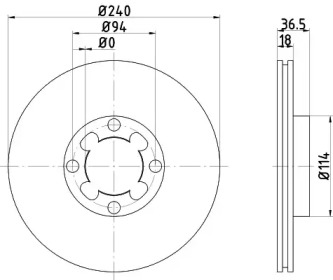 Тормозной диск (HELLA: 8DD 355 106-121)