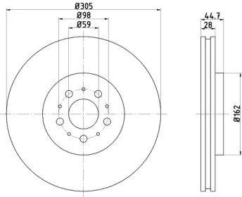 Тормозной диск (HELLA: 8DD 355 106-171)