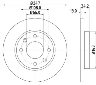 Тормозной диск (HELLA: 8DD 355 124-081)