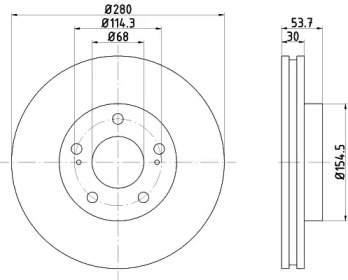 Тормозной диск (HELLA: 8DD 355 106-311)