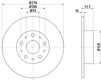 Тормозной диск (HELLA: 8DD 355 106-381)