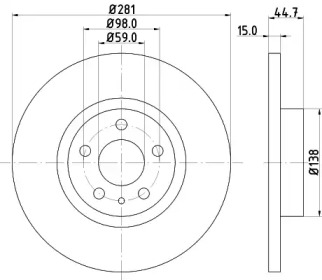 Тормозной диск (HELLA: 8DD 355 106-451)