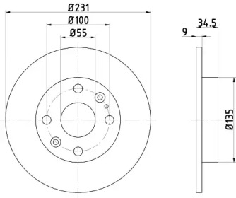 Тормозной диск (HELLA: 8DD 355 106-471)