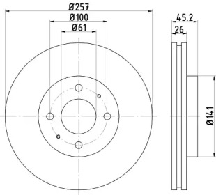 Тормозной диск (HELLA: 8DD 355 106-481)