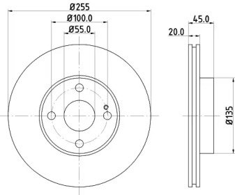 Тормозной диск (HELLA: 8DD 355 106-491)