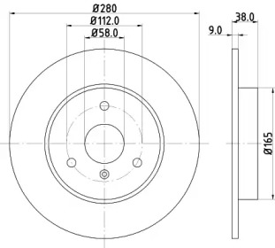 Тормозной диск (HELLA: 8DD 355 124-001)