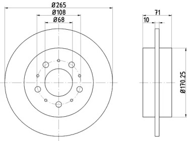 Тормозной диск (HELLA: 8DD 355 106-621)