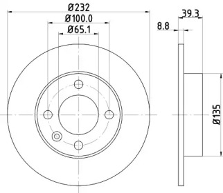 Тормозной диск (HELLA: 8DD 355 106-681)