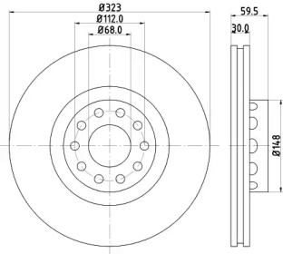 Тормозной диск (HELLA: 8DD 355 106-701)