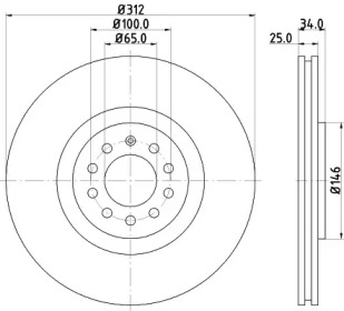 Тормозной диск (HELLA: 8DD 355 123-941)