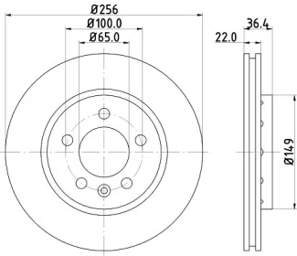 Тормозной диск (HELLA: 8DD 355 106-751)