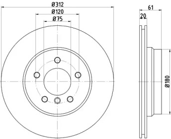 Тормозной диск (HELLA: 8DD 355 106-771)