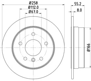 Тормозной диск (HELLA: 8DD 355 106-951)