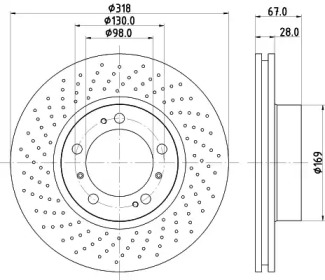 Тормозной диск (HELLA: 8DD 355 121-871)